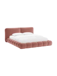 Design Polsterbett „Solange“ mit Ablagefach - Samt Rosa Chosen by Bloomingloft