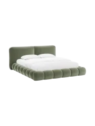 Design Polsterbett „Solange“ mit Ablagefach - Samt Grün Chosen by Bloomingloft