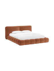 Design Polsterbett „Solange“ mit Ablagefach - Teddy Chenille Terracotta Chosen by Bloomingloft
