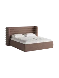 Design Polsterbett „Mount“ mit Ablagefach - Strukturstoff Altrosa Chosen by Bloomingloft