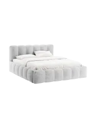 Design Polsterbett „Lupine“ mit Ablagefach - Chenille Silver Chosen by Bloomingloft