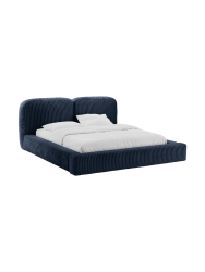 Design Polsterbett „Martina“ mit Ablagefach, Bouclé Cappuccino Micadoni