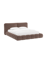 Design Polsterbett „Solange“ mit Ablagefach - Chenille Braun Chosen by Bloomingloft