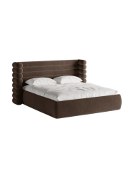 Design Polsterbett „Mount“ mit Ablagefach - Samt Schokolade Chosen by Bloomingloft