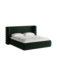 Design Polsterbett „Mount“ mit Ablagefach - Samt Flaschengrün Chosen by Bloomingloft