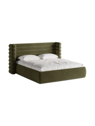Design Polsterbett „Mount“ mit Ablagefach - Samt Grün Chosen by Bloomingloft