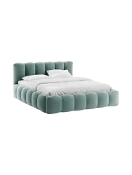 Design Polsterbett „Lupine“ mit Ablagefach - Samt Minze Chosen by Bloomingloft