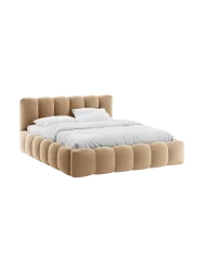 Design Polsterbett „Lupine“ mit Ablagefach - Samt Sand Chosen by Bloomingloft