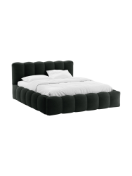 Design Polsterbett „Lupine“ mit Ablagefach - Bouclé Schwarz Chosen by Bloomingloft