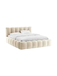 Design Polsterbett „Lupine“ mit Ablagefach - Bouclé Beige Chosen by Bloomingloft