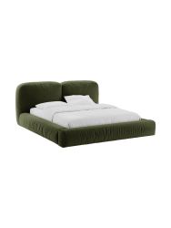 Design Polsterbett „Martina“ mit Ablagefach, Samt Grün Micadoni