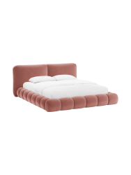 Design Polsterbett „Solange“ mit Ablagefach - Samt Rosa Chosen by Bloomingloft
