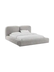 Design Polsterbett „Martina“ mit Ablagefach, Strukturstoff Schwarz Micadoni