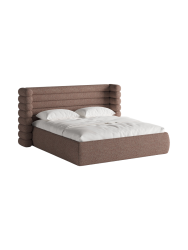 Design Polsterbett „Mount“ mit Ablagefach - Strukturstoff Altrosa Chosen by Bloomingloft