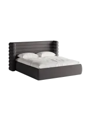 Design Polsterbett „Mount“ mit Ablagefach - Bouclé Graphit Chosen by Bloomingloft