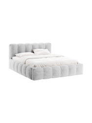 Design Polsterbett „Lupine“ mit Ablagefach - Chenille Silver Chosen by Bloomingloft
