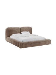 Design Polsterbett „Martina“ mit Ablagefach, Cord Acorn Micadoni