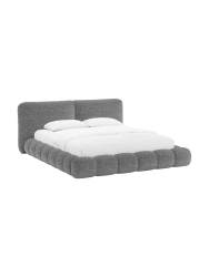 Design Polsterbett „Solange“ mit Ablagefach - Chenille Grau Chosen by Bloomingloft