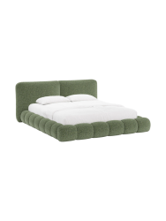 Design Polsterbett „Solange“ mit Ablagefach - Chenille Grün Chosen by Bloomingloft