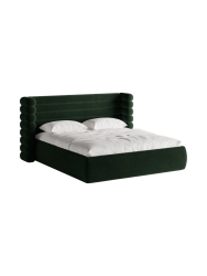 Design Polsterbett „Mount“ mit Ablagefach - Samt Flaschengrün Chosen by Bloomingloft
