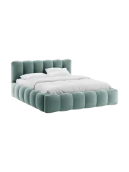 Design Polsterbett „Lupine“ mit Ablagefach - Samt Minze Chosen by Bloomingloft