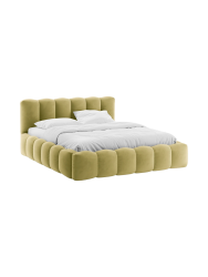 Design Polsterbett „Lupine“ mit Ablagefach - Samt Schlammgrün Chosen by Bloomingloft