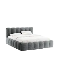 Design Polsterbett „Lupine“ mit Ablagefach - Chenille Platinum Chosen by Bloomingloft