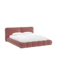 Design Polsterbett „Solange“ mit Ablagefach - Chenille Rot Chosen by Bloomingloft