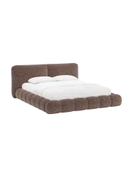 Design Polsterbett „Solange“ mit Ablagefach - Chenille Braun Chosen by Bloomingloft