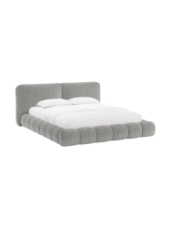 Design Polsterbett „Solange“ mit Ablagefach - Chenille Hellgrau Chosen by Bloomingloft