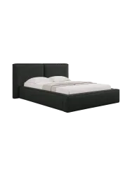 Design Polsterbett „Jodie“ mit Ablagefach - Bouclé Schwarz Chosen by Bloomingloft
