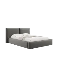 Design Polsterbett „Jodie“ mit Ablagefach - Samtbezug Hellgrau Chosen by Bloomingloft