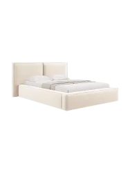 Design Polsterbett „Jodie“ mit Ablagefach - Samtbezug Light Beige Chosen by Bloomingloft