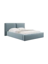 Design Polsterbett „Jodie“ mit Ablagefach - Samtbezug Hellblau Chosen by Bloomingloft