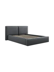 Design Polsterbett „Jodie“ mit Ablagefach - Strukturstoff Dunkelgrau Chosen by Bloomingloft