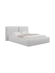 Design Polsterbett „Jodie“ mit Ablagefach - Bouclé Hellgrau Chosen by Bloomingloft