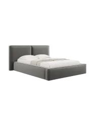 Design Polsterbett „Jodie“ mit Ablagefach - Samtbezug Hellgrau Chosen by Bloomingloft