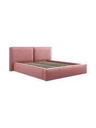 Design Polsterbett „Jodie“ mit Ablagefach - Strukturstoff Rosa Chosen by Bloomingloft