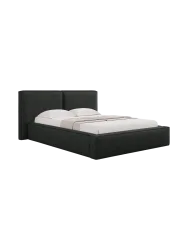Design Polsterbett „Jodie“ mit Ablagefach - Bouclé Schwarz Chosen by Bloomingloft