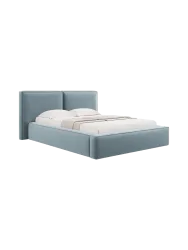 Design Polsterbett „Jodie“ mit Ablagefach - Samtbezug Hellblau Chosen by Bloomingloft