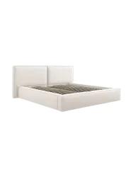 Design Polsterbett „Jodie“ mit Ablagefach - Strukturstoff Light Beige Chosen by Bloomingloft
