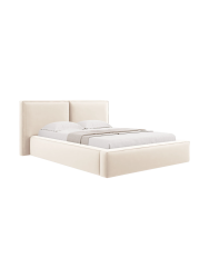 Design Polsterbett „Jodie“ mit Ablagefach - Samtbezug Light Beige Chosen by Bloomingloft