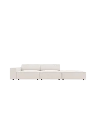 3-Sitzer Designsofa „Jodie“ mit abgerundetem Ottomane Chosen by Bloomingloft