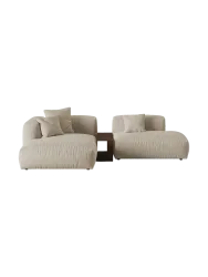 Modulares, 3-Sitzer Design Ecksofa „Martina“ mit Beistelltisch Micadoni