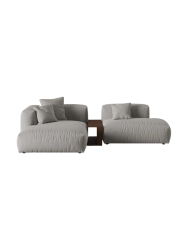 Modulares, 3-Sitzer Design Ecksofa „Martina“ mit Beistelltisch Micadoni