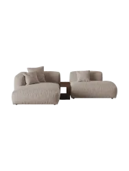 Modulares, 3-Sitzer Design Ecksofa „Martina“ mit Beistelltisch Micadoni