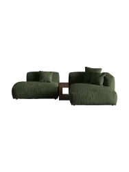 Modulares, 3-Sitzer Design Ecksofa „Martina“ mit Beistelltisch Micadoni