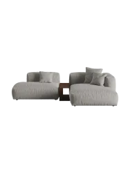Modulares, 3-Sitzer Design Ecksofa „Martina“ mit Beistelltisch Micadoni