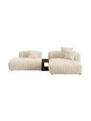 Modulares, 3-Sitzer Design Ecksofa „Martina“ mit Beistelltisch Micadoni