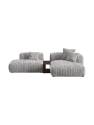 Modulares, 3-Sitzer Design Ecksofa „Martina“ mit Beistelltisch Micadoni